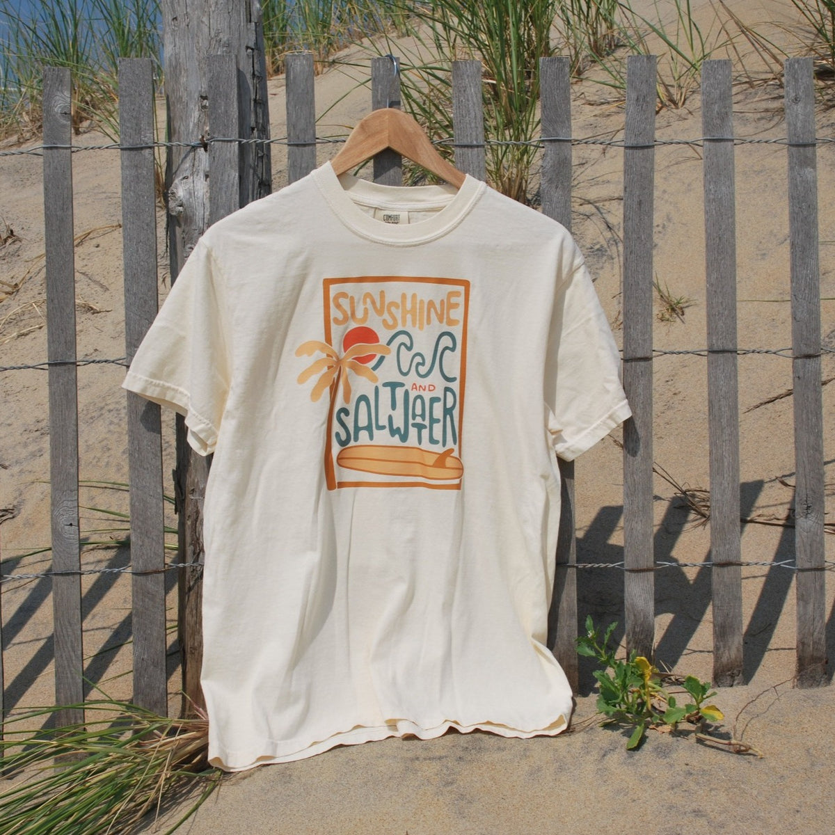 Sun + Salt + Surf (front print)  | Wave-Washed T-Shirt