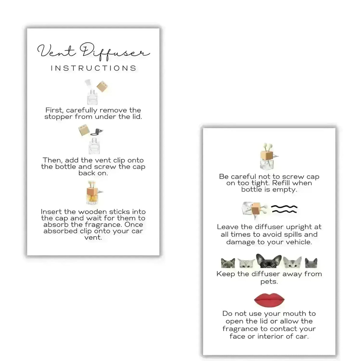 car vent diffuser instructions print out