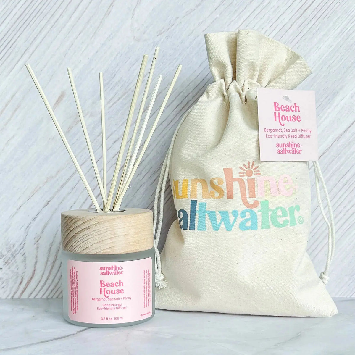 peony reed diffuser with gift bag for beach house hostess gift