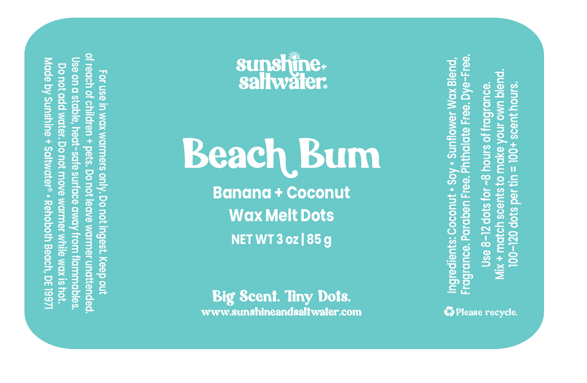 Beach Bum | Wax Melt Dots Sunshine + Saltwater