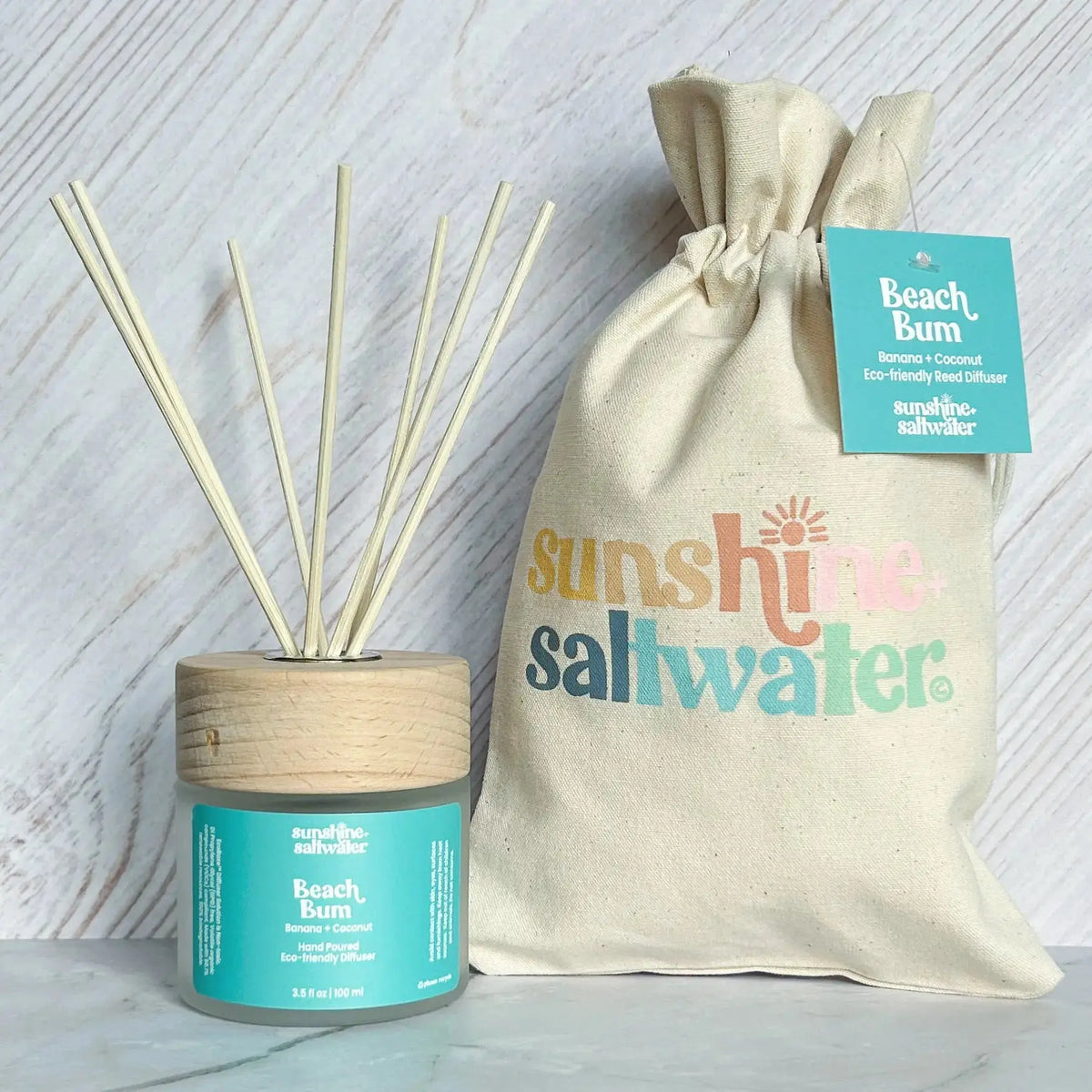 banana coconut reed diffuser with gift bag