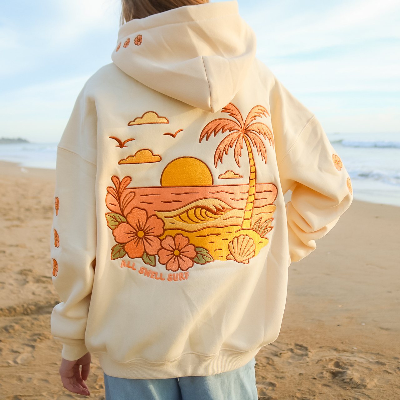 Sunset Embroidered Hoodie All Swell Surf