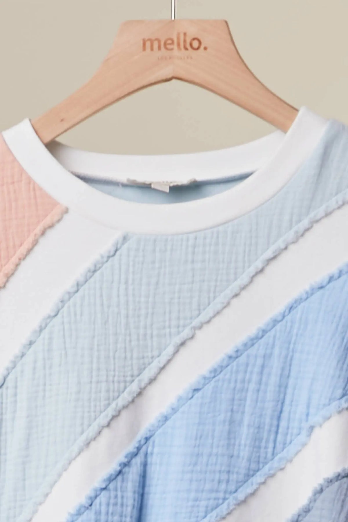 COLORBLOCK TEXTURED STRIPE PULLOVER TOP