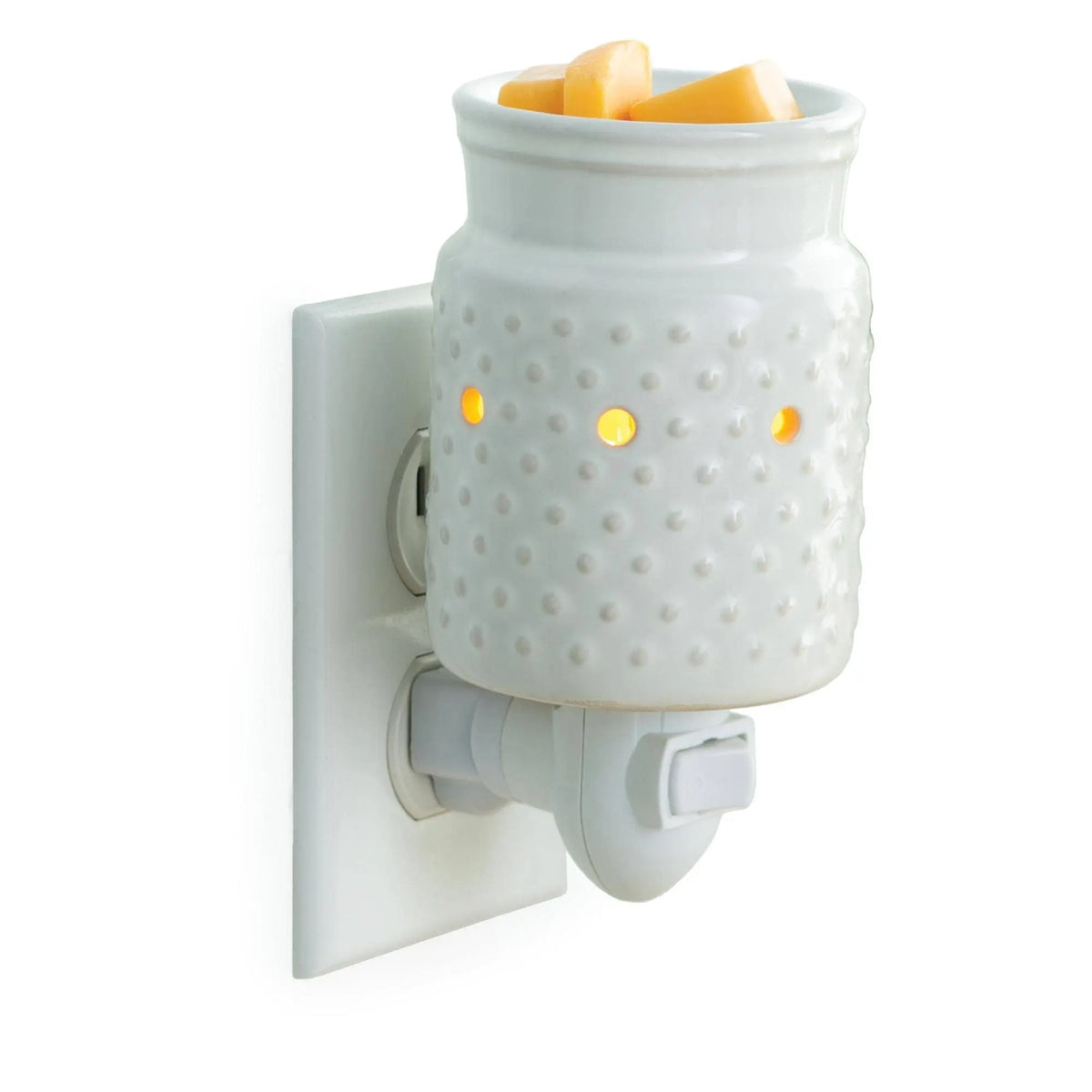 Wax Warmer Plug In - Classic White Hobnail