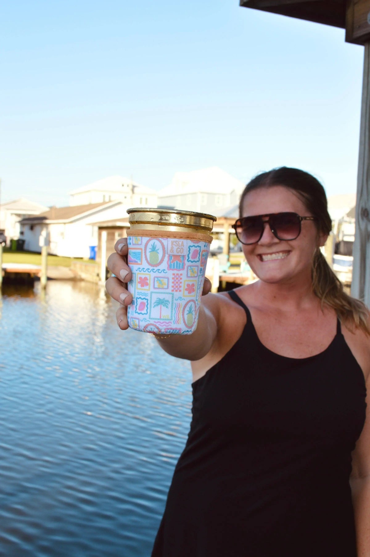 Iced Coffee Drink Sleeve - Beach Fun