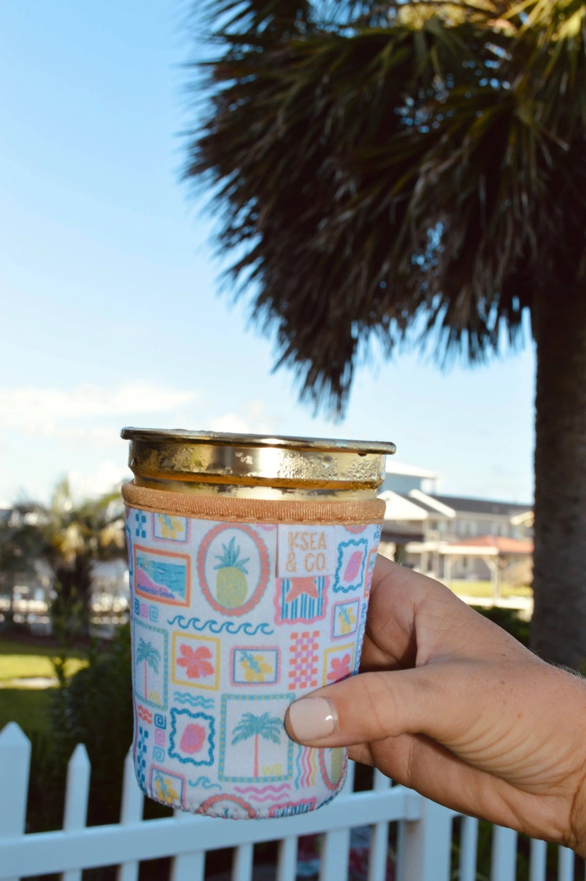 Iced Coffee Drink Sleeve - Beach Fun