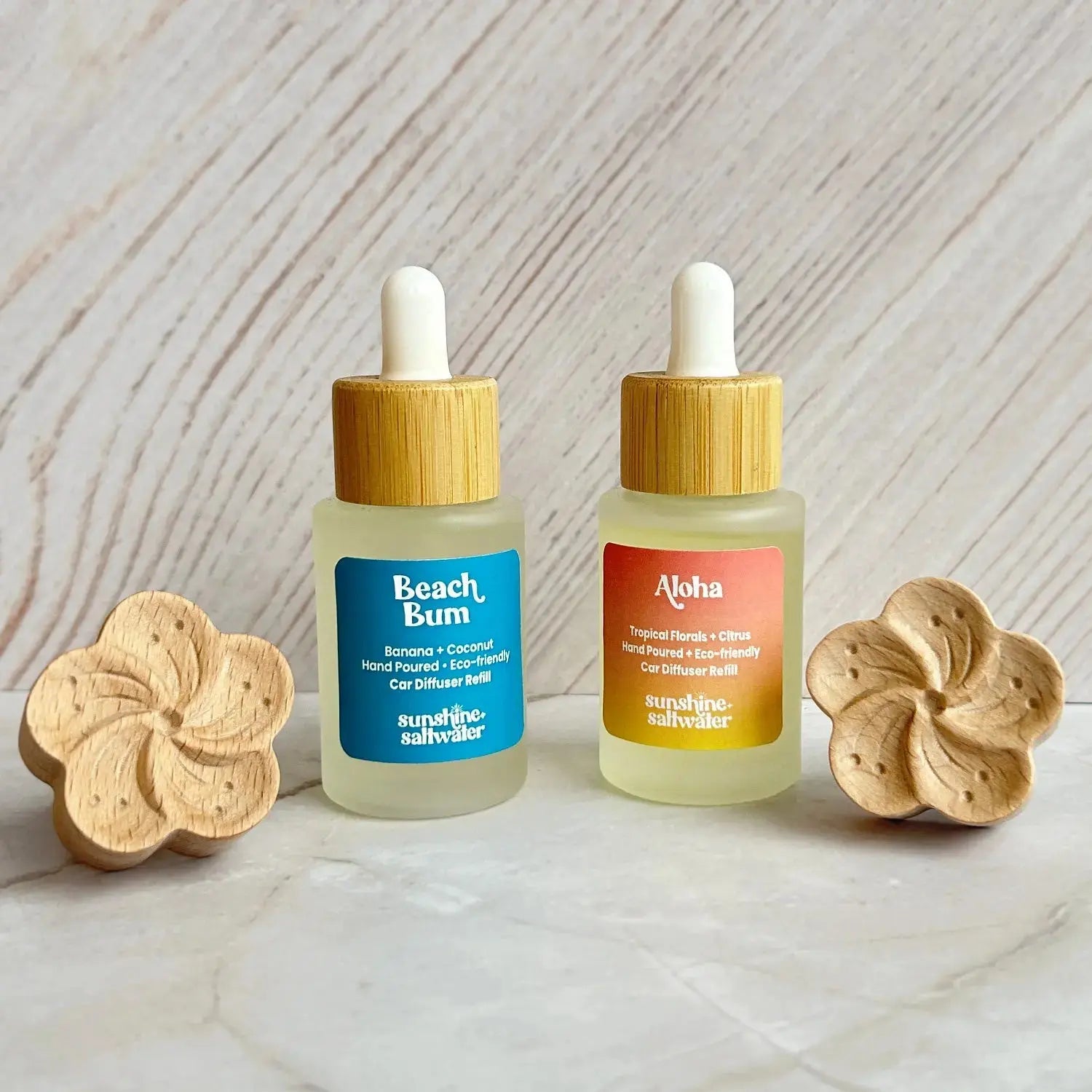 car diffuser refills with tropical beach scents on display