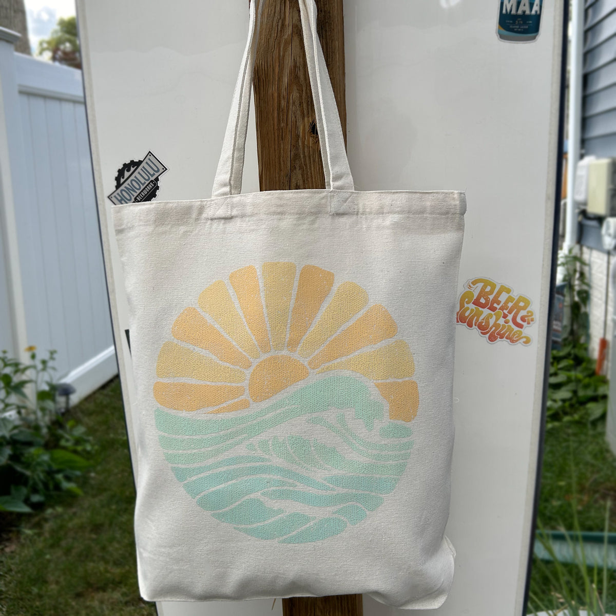 Sun + Wave ♻️ Recycled Canvas Tote