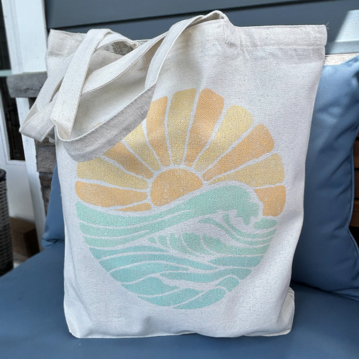 Sun + Wave ♻️ Recycled Canvas Tote