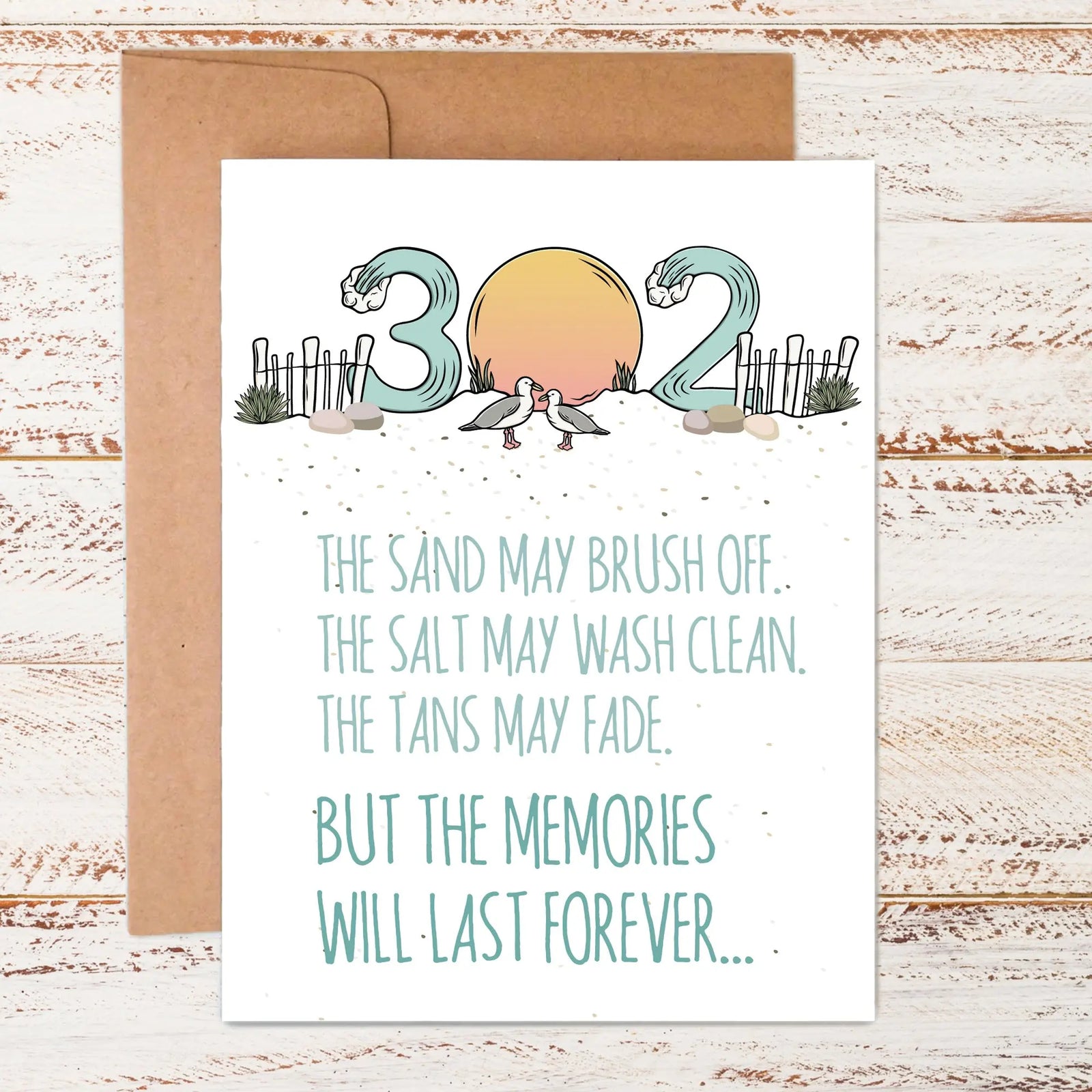 Delaware 302 beach memories greeting card
