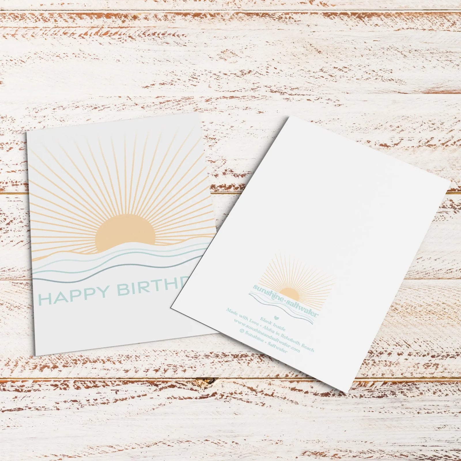 happy birthday sunrise beach note card