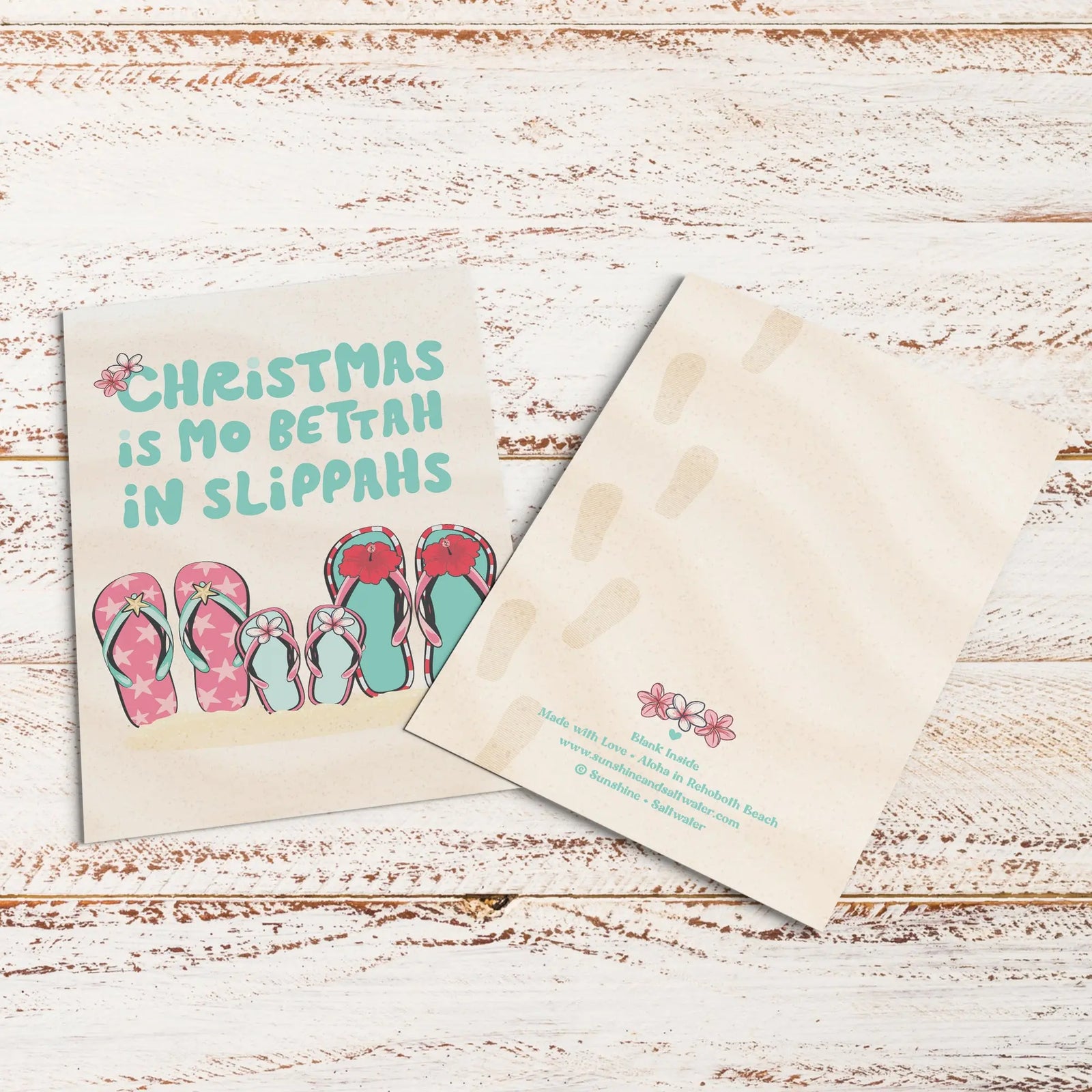 Christmas Is Mo Bettah In Slippahs | Greeting Card Sunshine + Saltwater