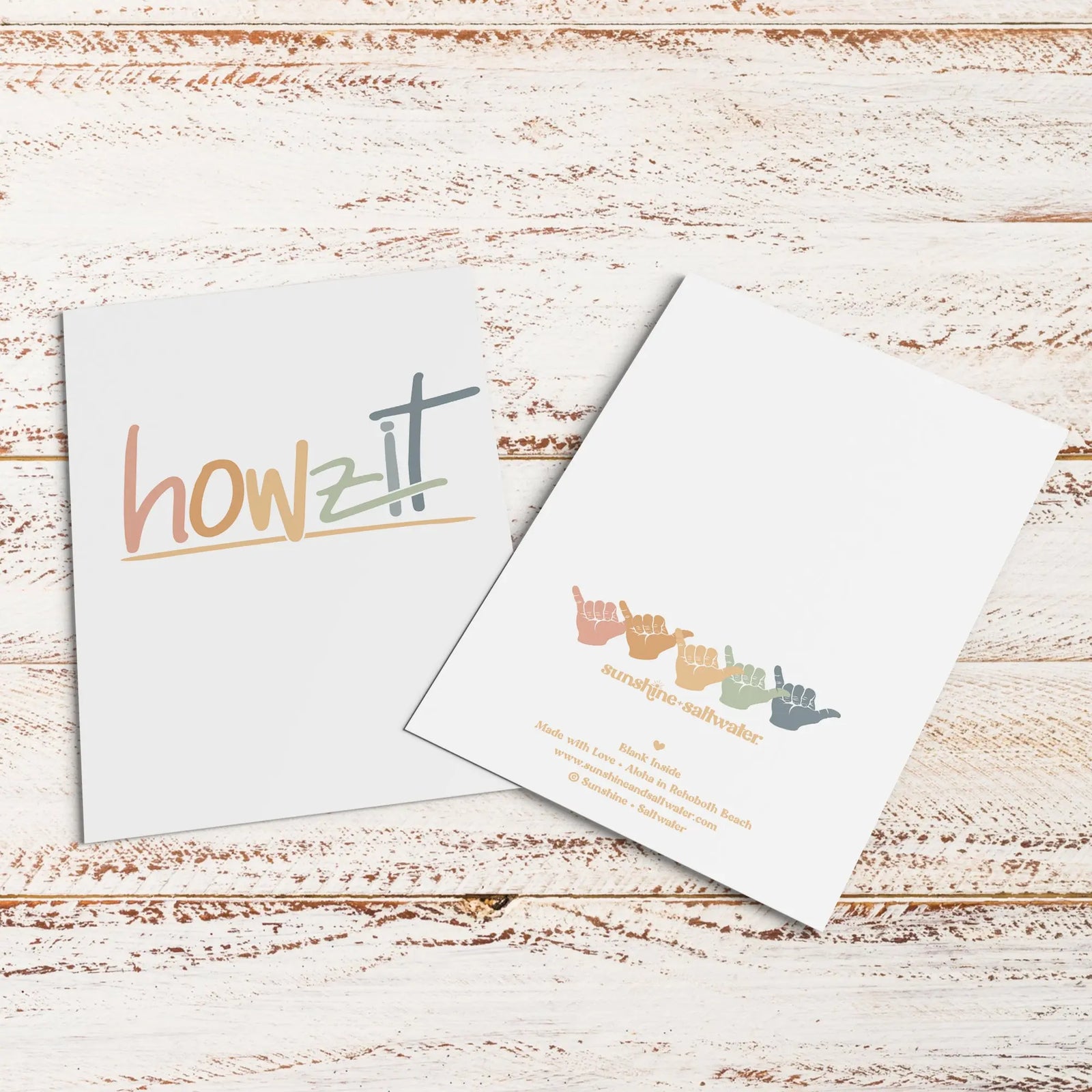 howzit card with kraft paper envelope