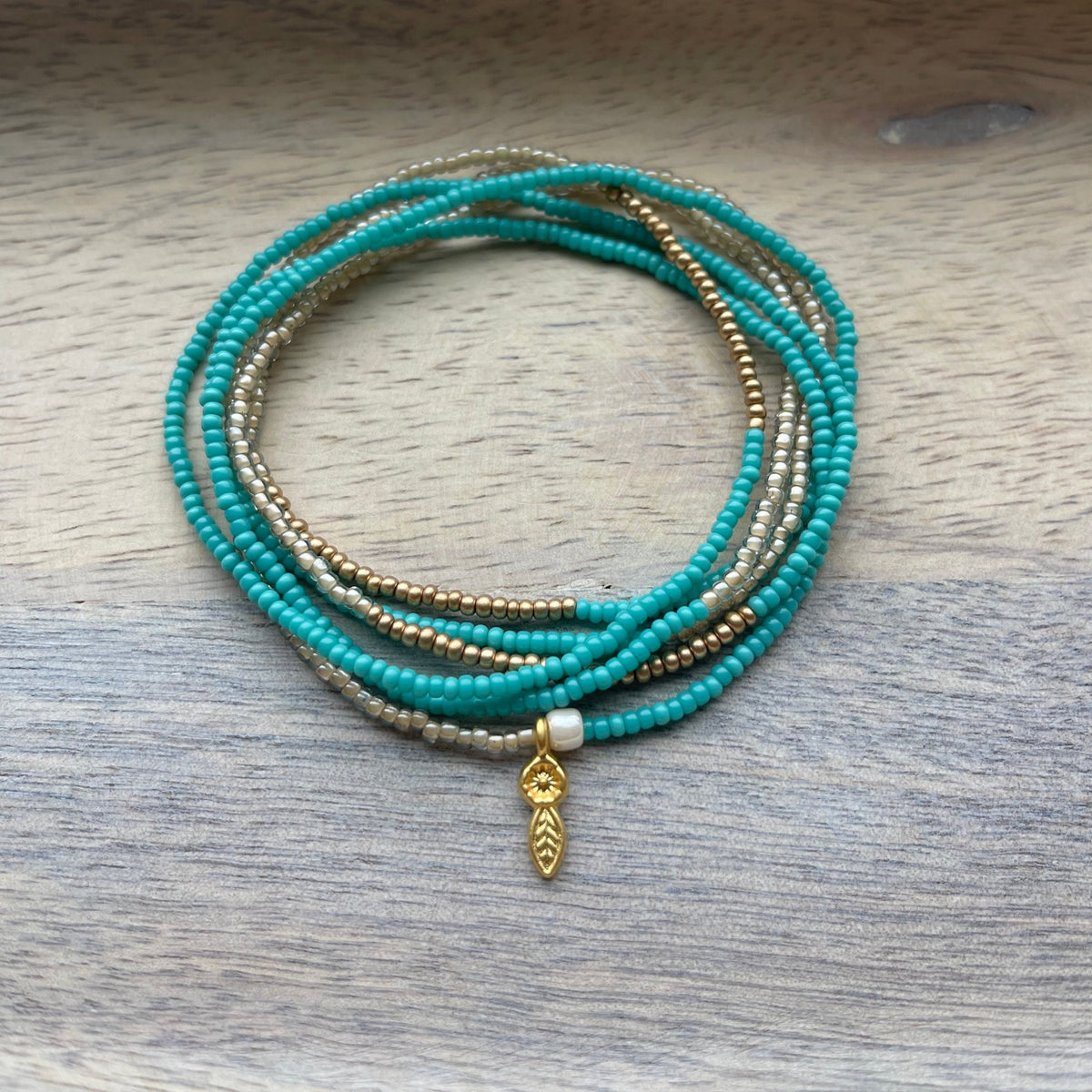 Caribbean Blue Color Block | Wrap Bracelet