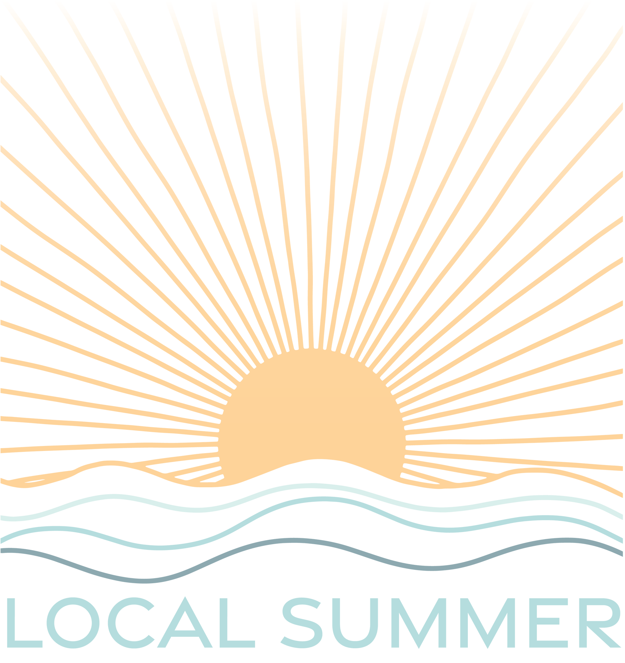 Person wearing a 'Local Summer' t-shirt on a beach