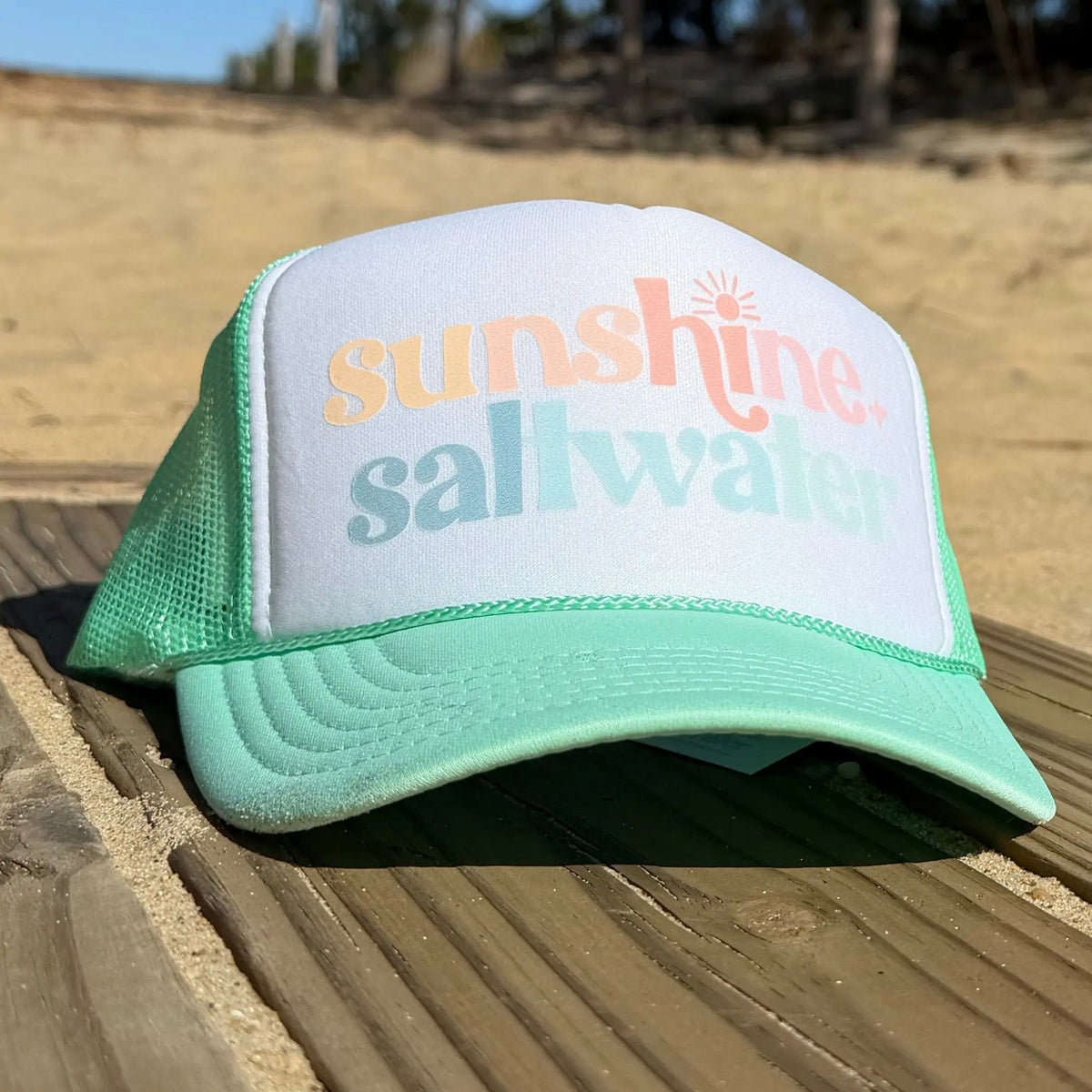 Mint Sunshine + Saltwater Trucker Hat