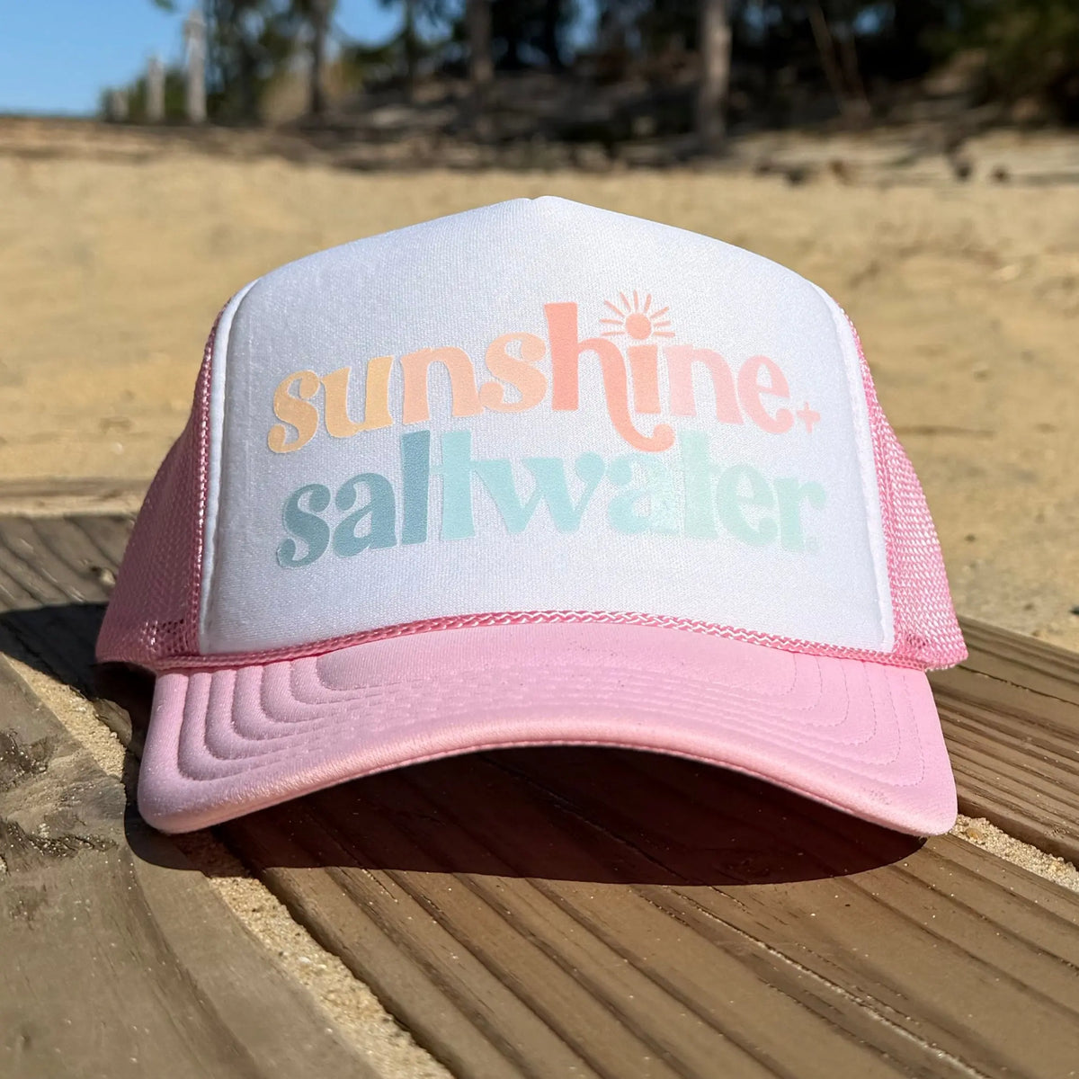 Pink Sunshine + Saltwater Trucker Hat