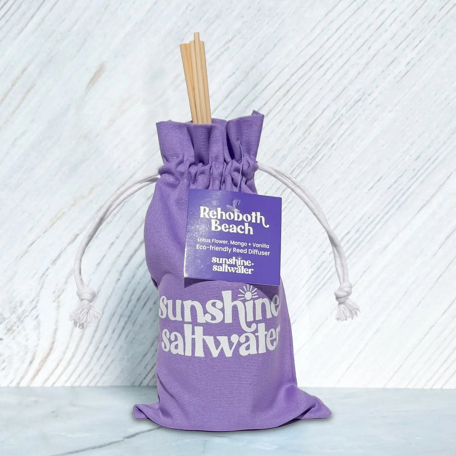 Rehobeth Beach reed diffusers with mango, lotus flower, and vanilla