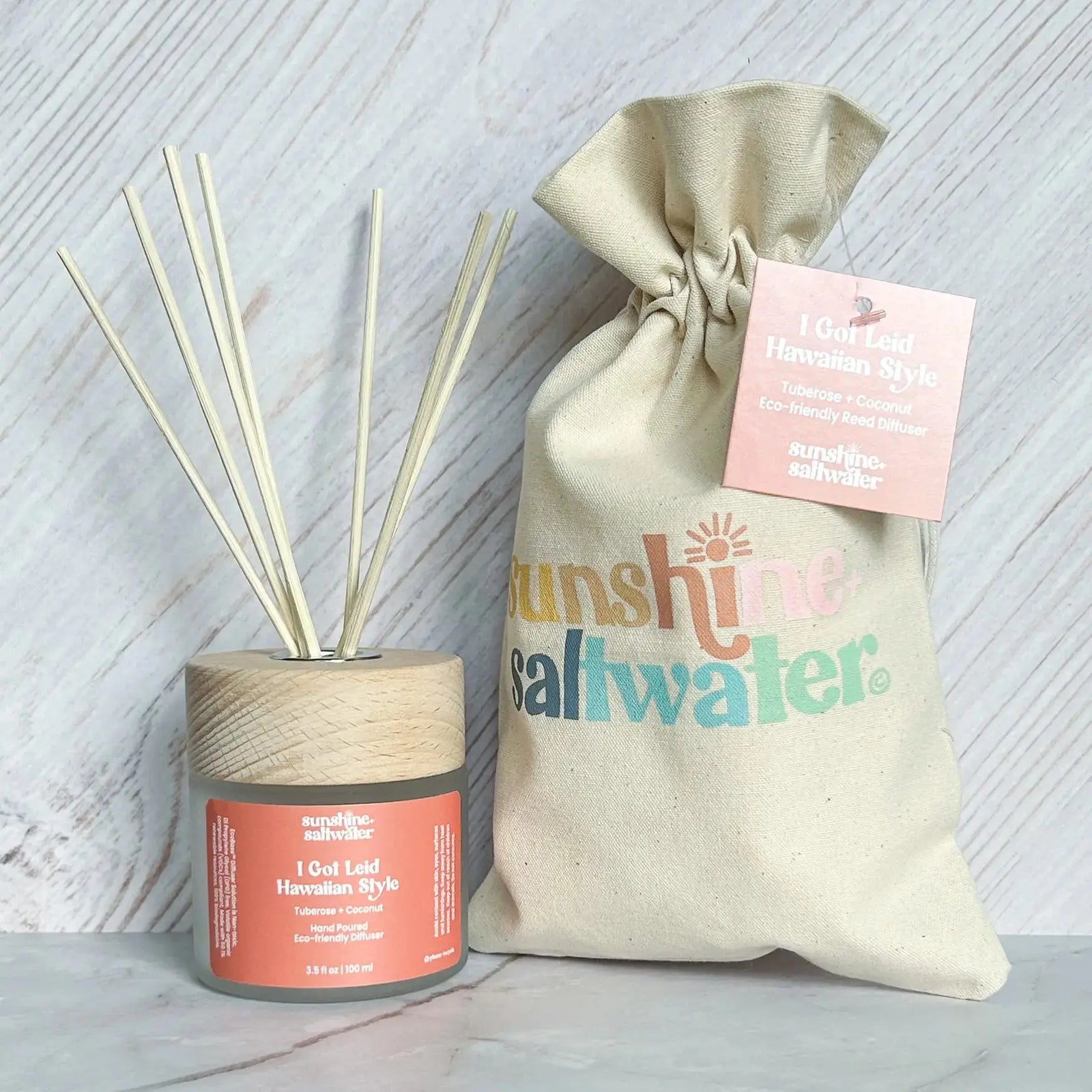 coconut reed diffuser on display