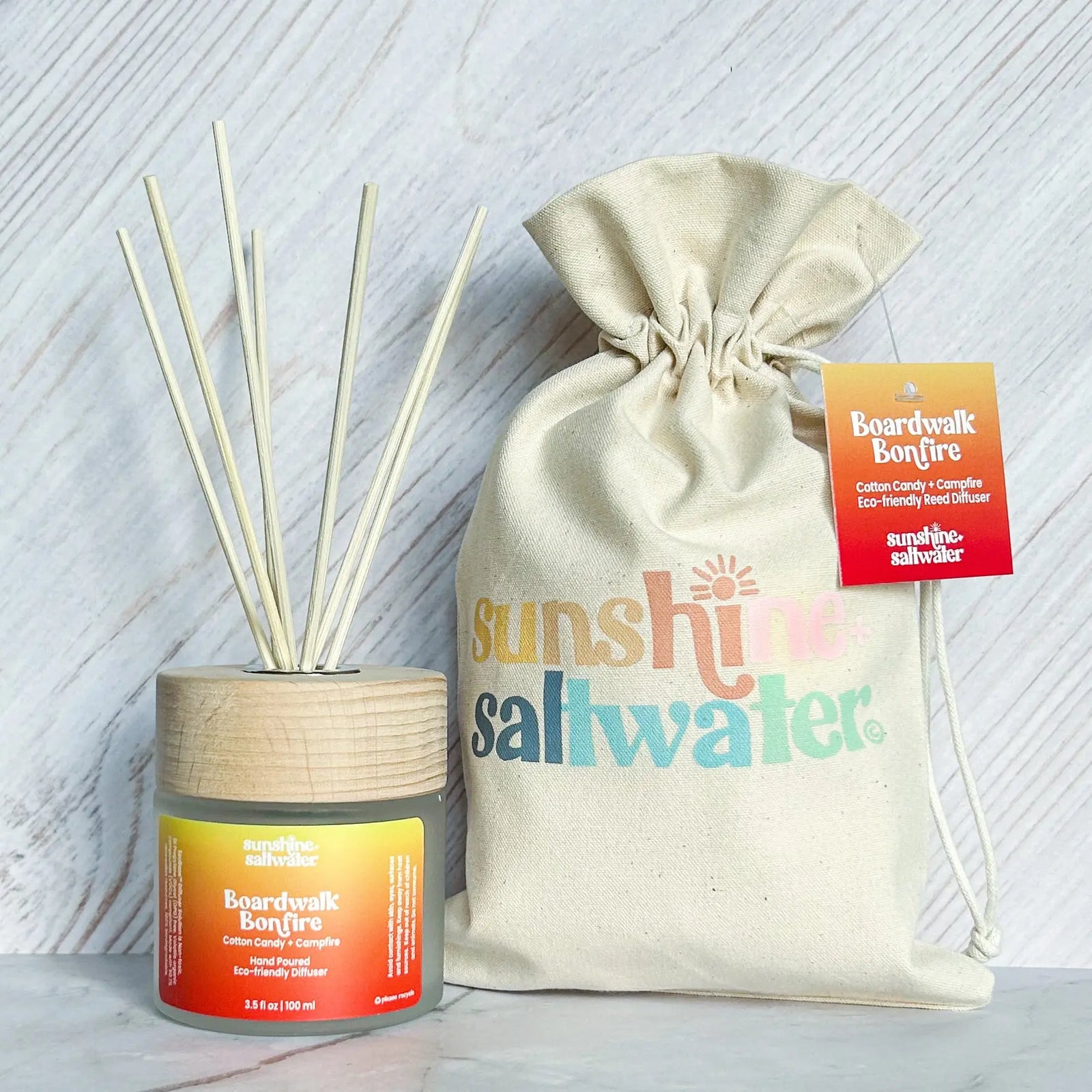 boardwalk bonfire reed diffuser with campfire scent