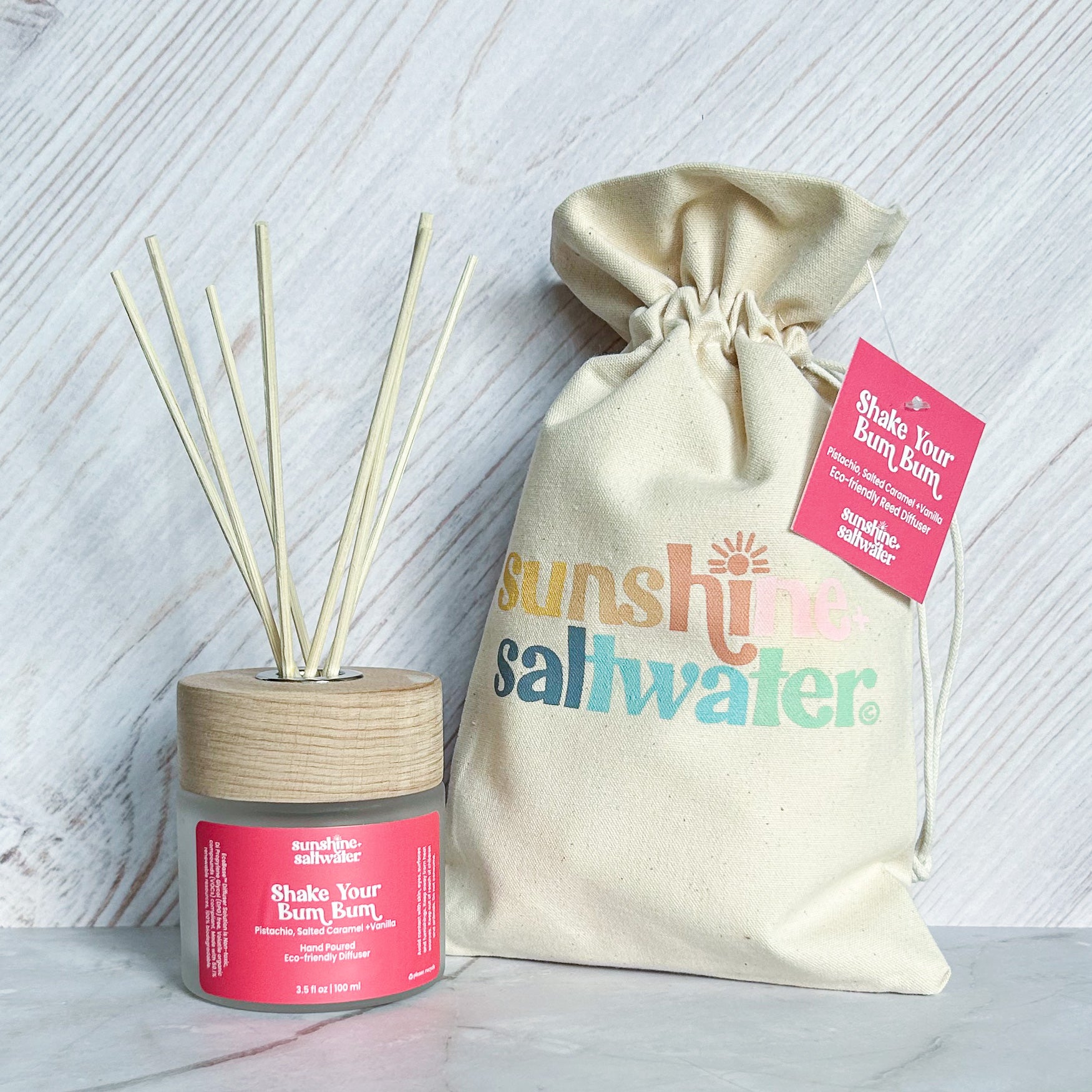 vanilla reed diffuser with shake your bum bum scent