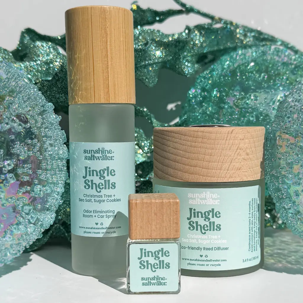 Jingle Shells Holiday Collection of Room + Car Spray, Reed Diffuser and Car Diffuser