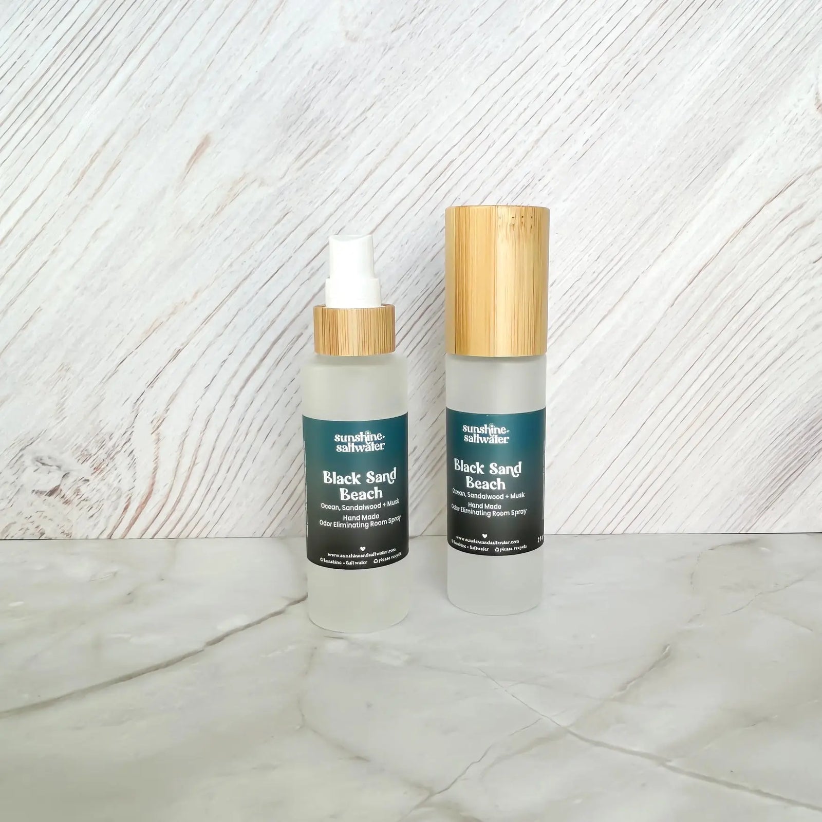 display of sandalwood room spray with wooden topper