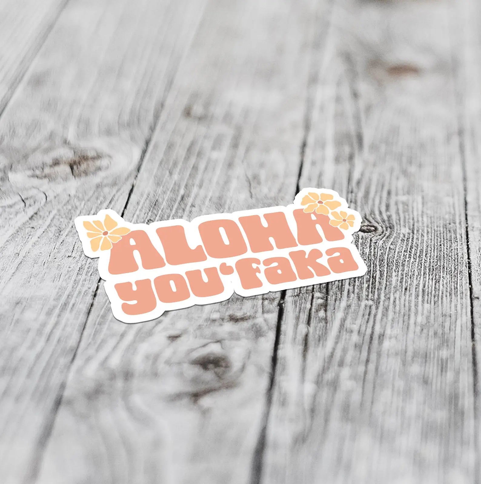 playful hawaiian aloha you'faka sticker