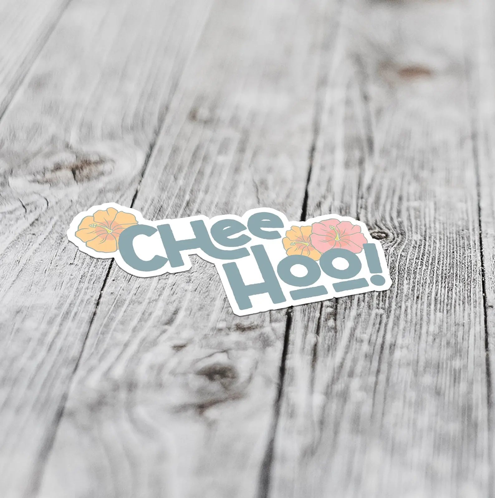 Chee Hoo sticker, hawaiian celebration