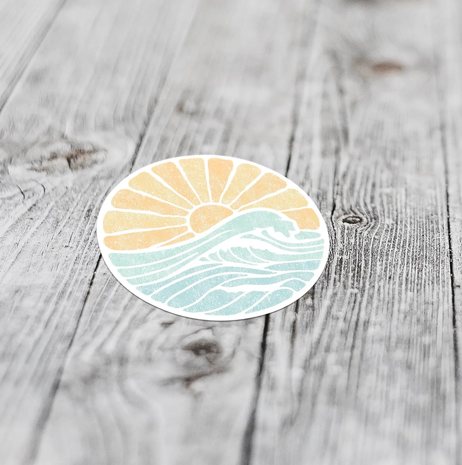sun and wave small sticker vinyl decal