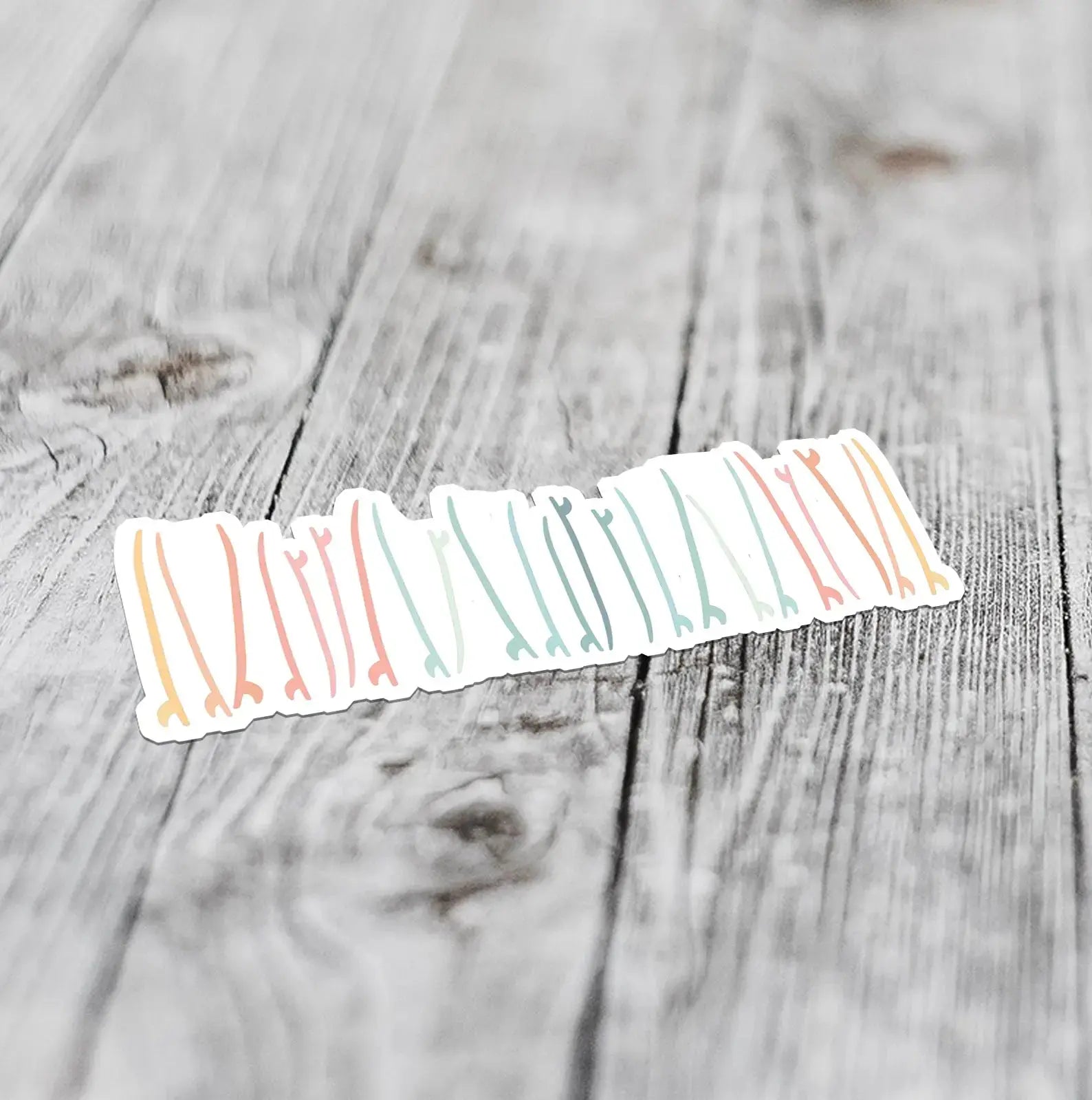 flat lay of surfboards sticker