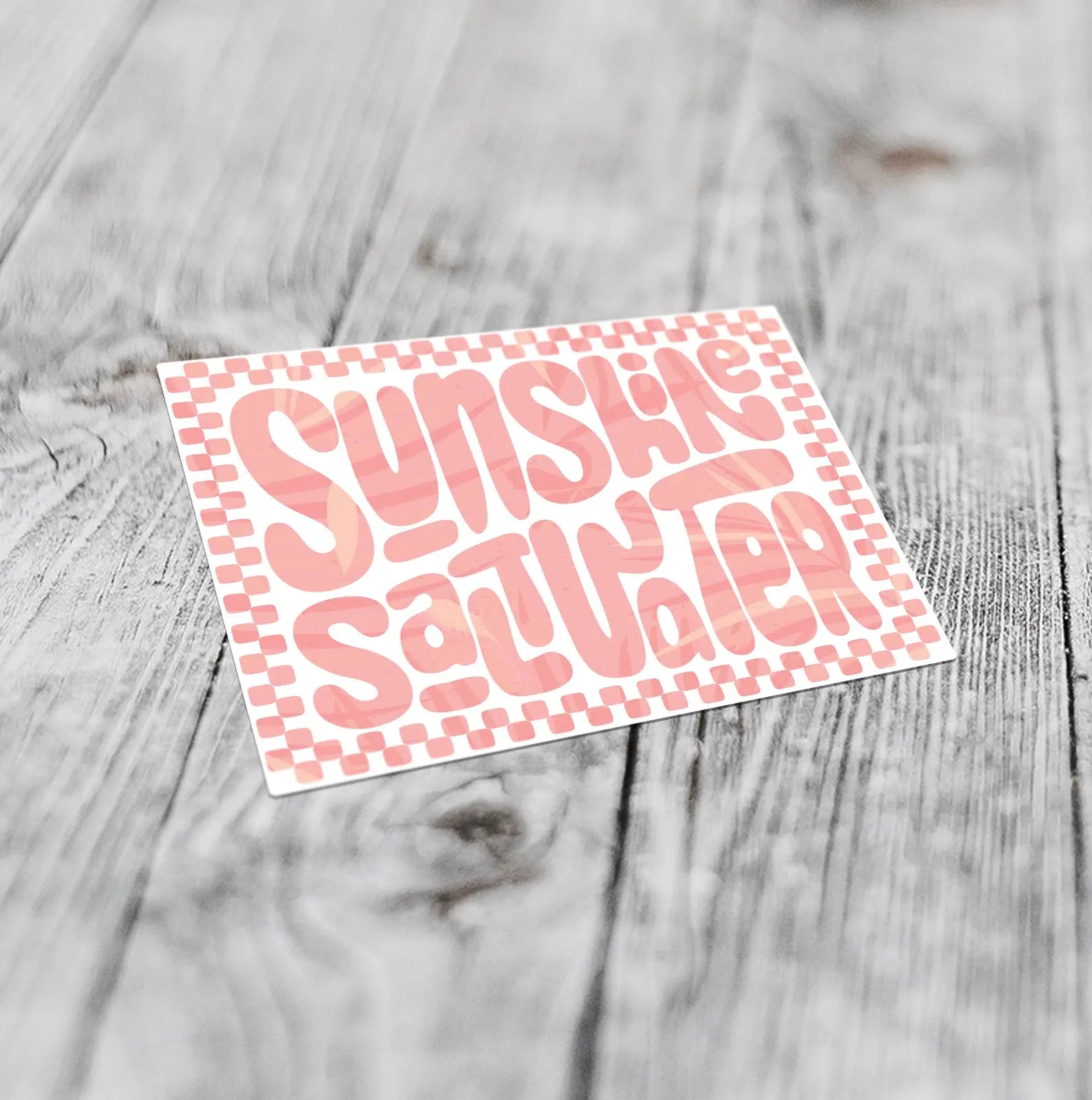 Tropical Retro Checkered  |  Small Sticker Sunshine + Saltwater