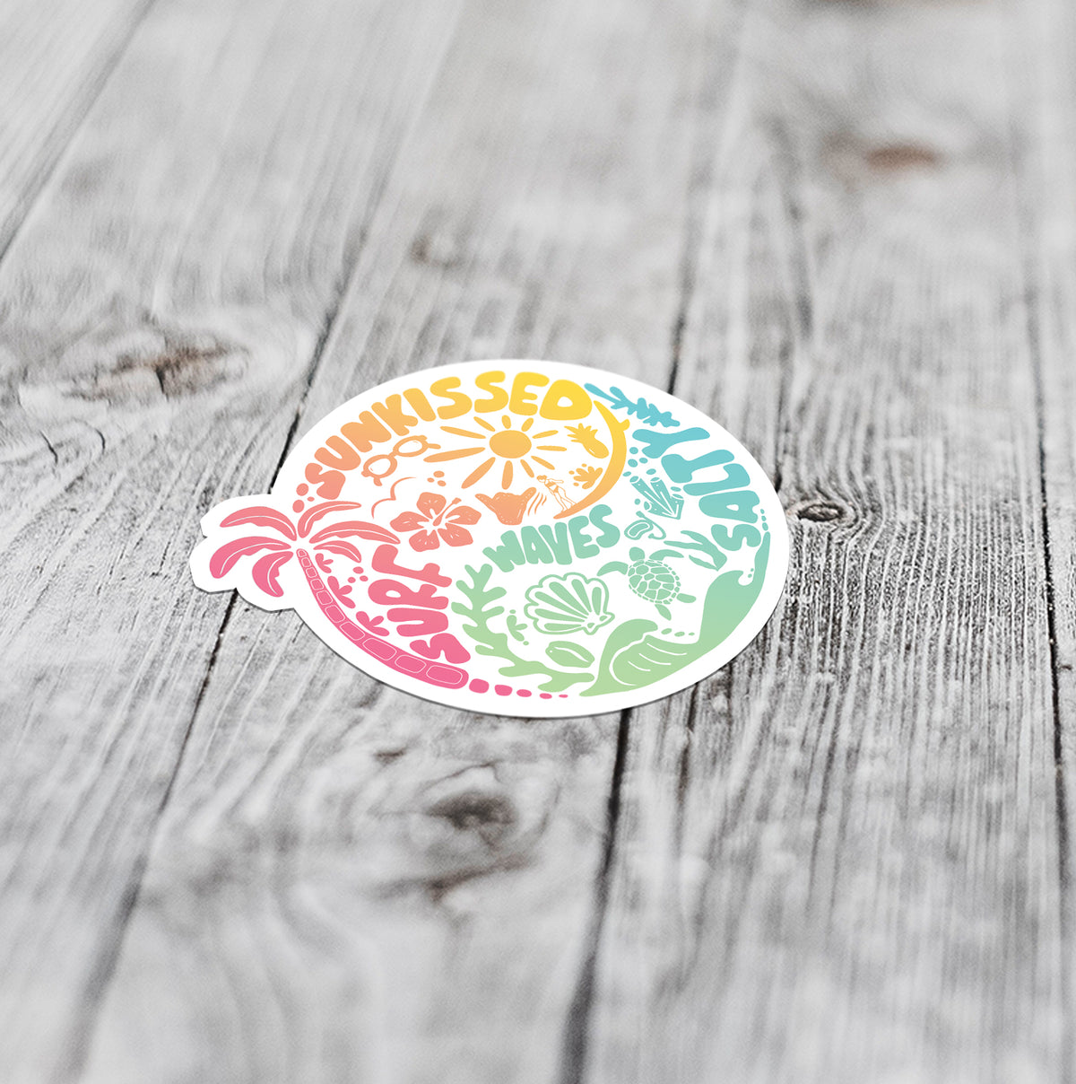 flat lay of colorful yin yang sticker