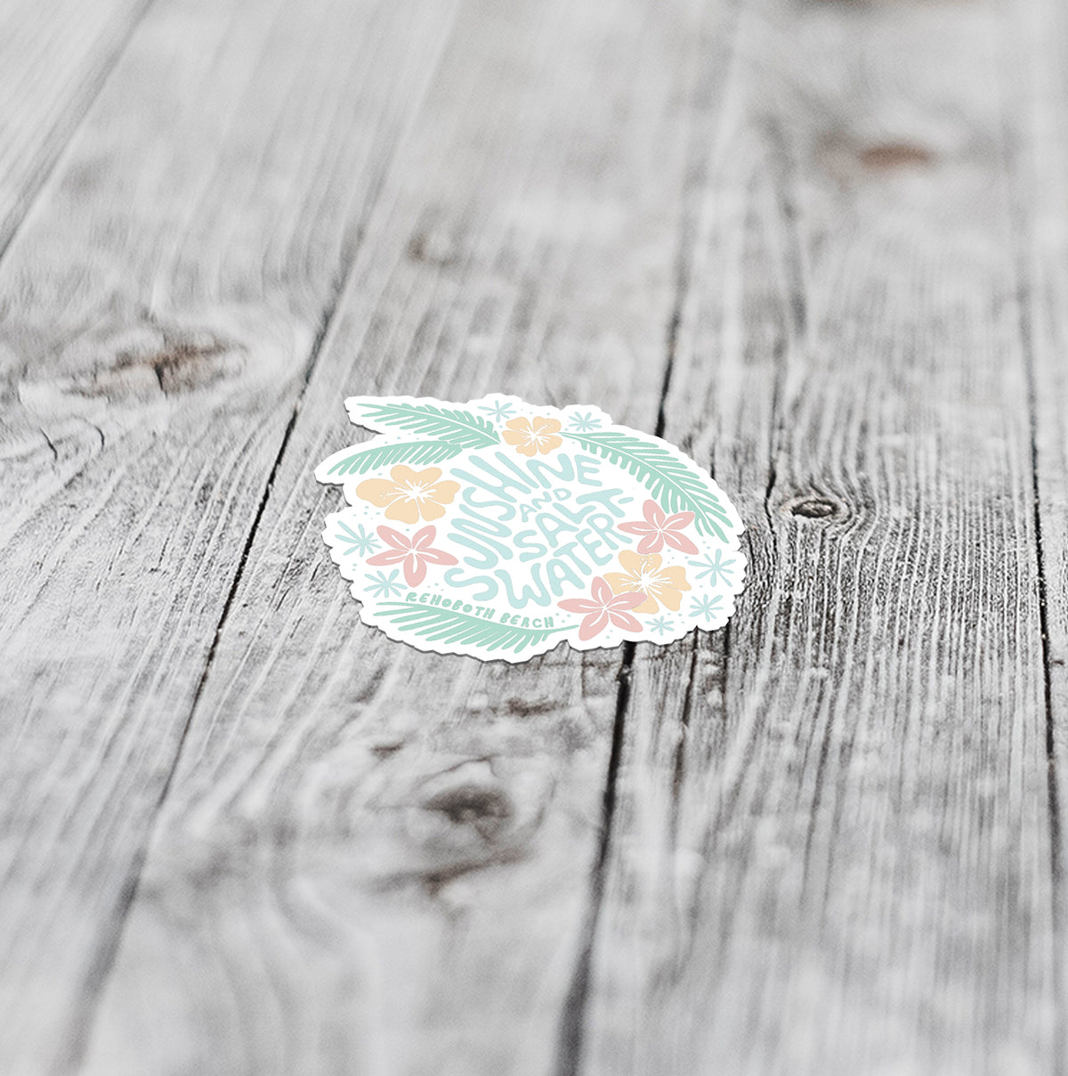 Tropical Sunshine + Saltwater | Small Sticker (Rehoboth Beach)