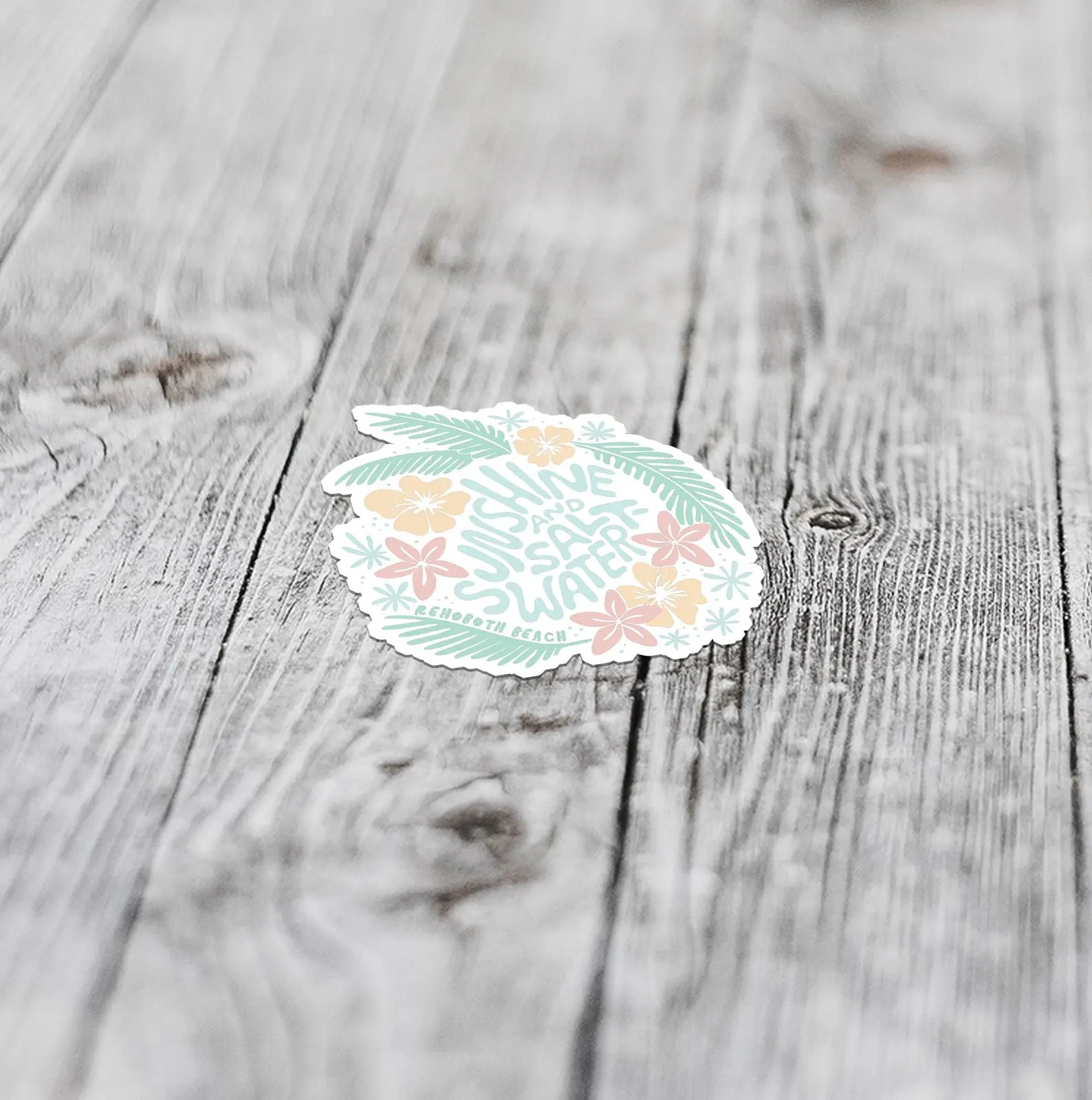 Tropical Sunshine + Saltwater | Small Sticker (Rehoboth Beach) Sunshine + Saltwater