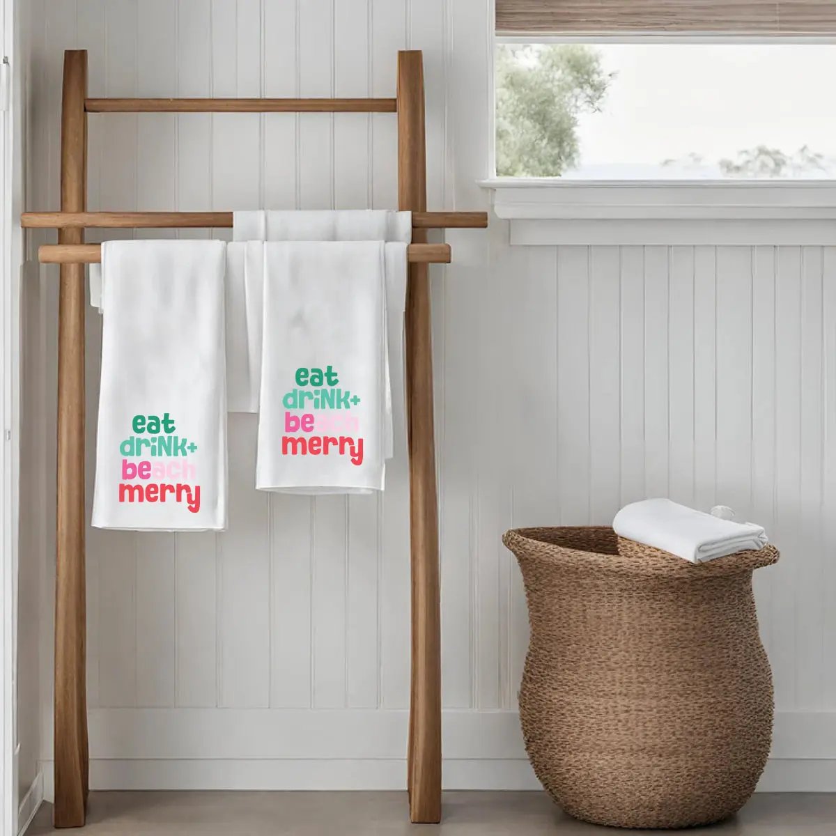 Eat Drink + BEach Merry | Tea Towel