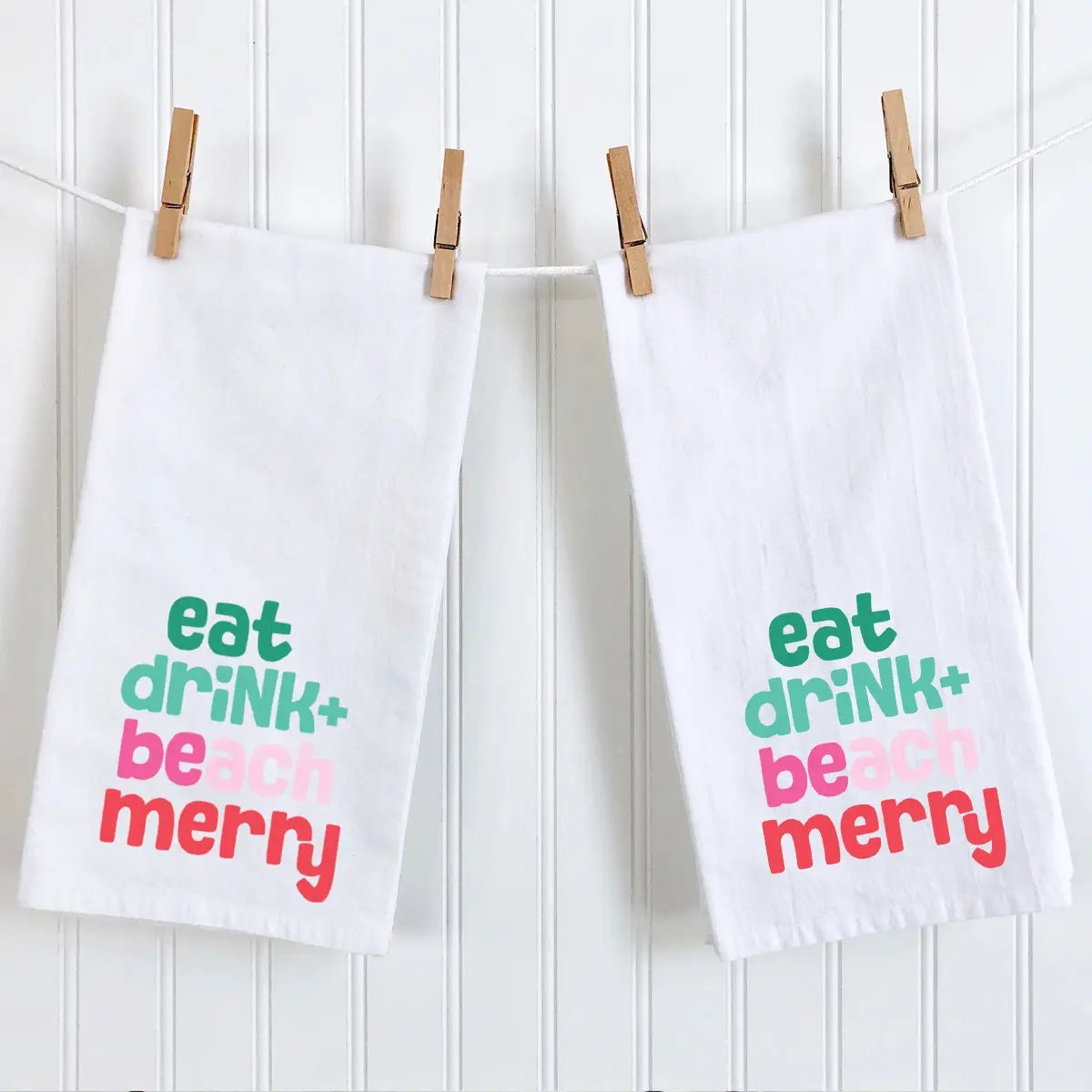 Eat Drink + BEach Merry | Tea Towel