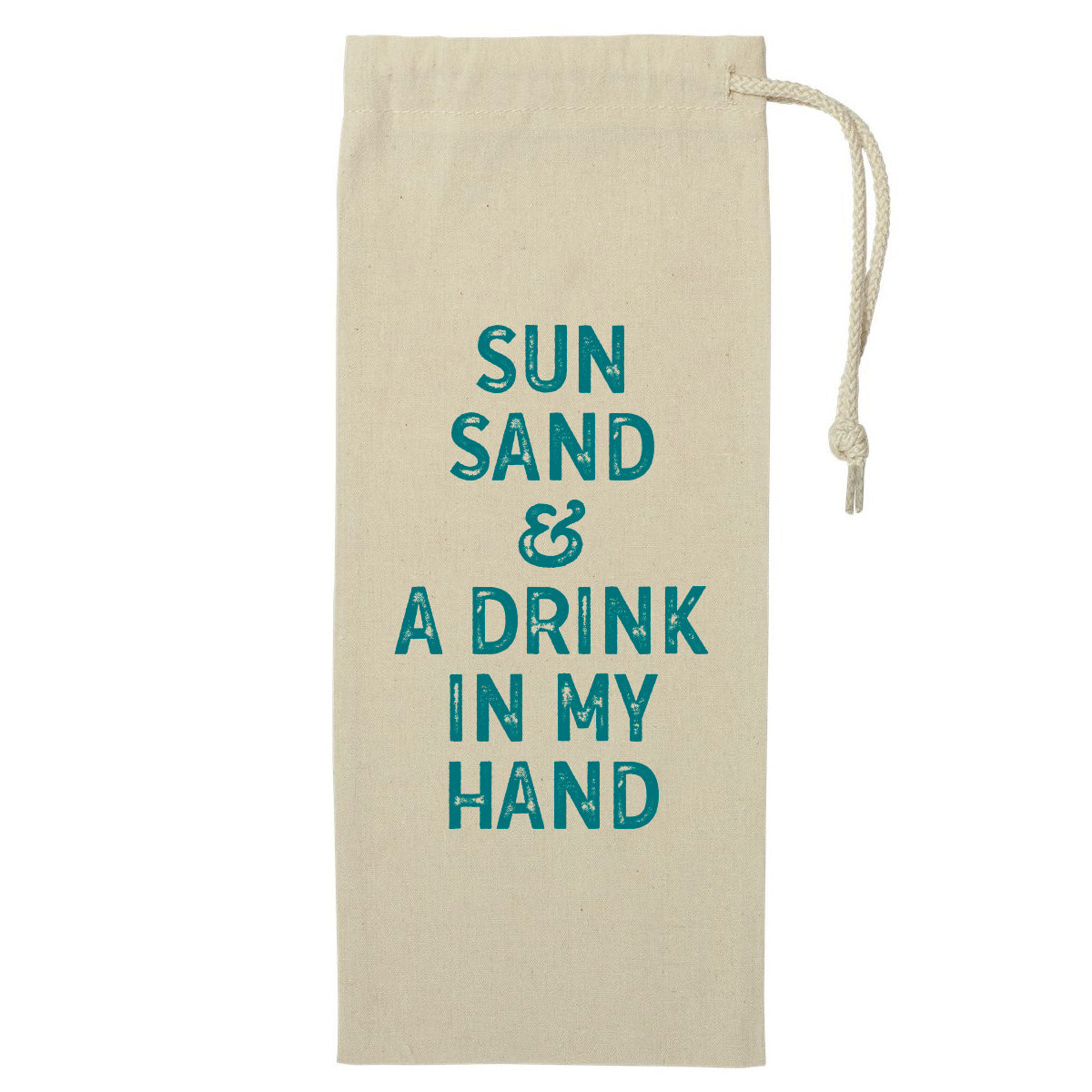 Wine Bag Drawcord | Sun, Sand &amp; A Drink In My Hand