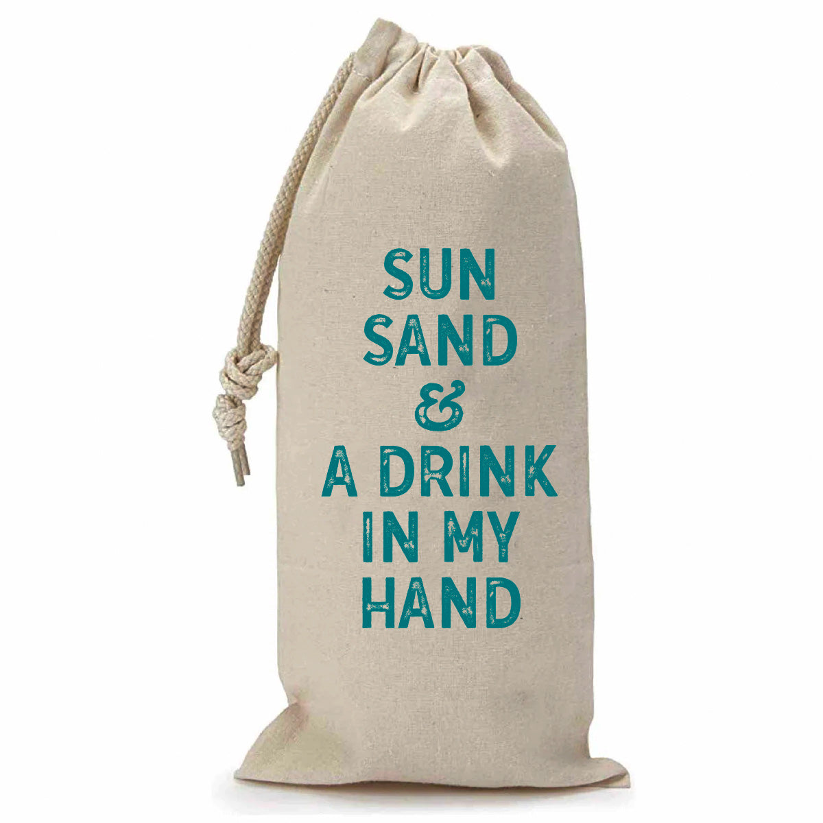 Wine Bag Drawcord | Sun, Sand &amp; A Drink In My Hand