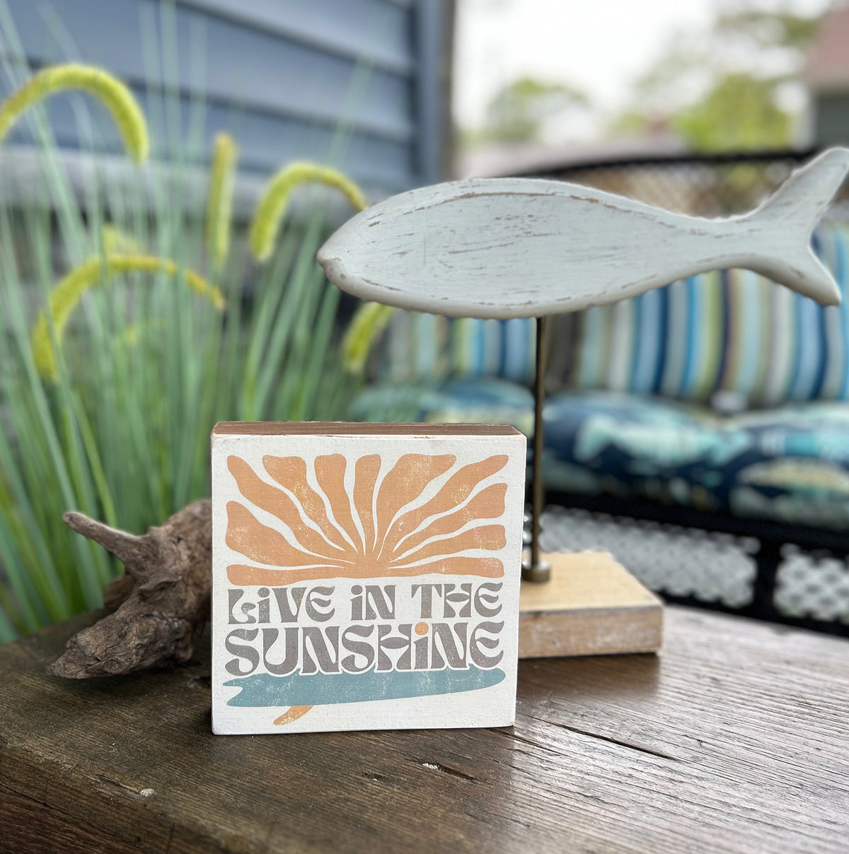 Live in the Sunshine | Wood Block