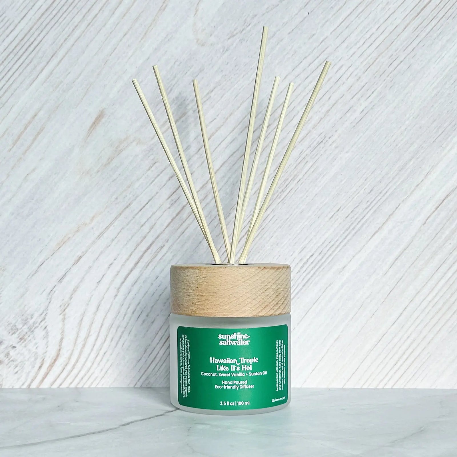 coconut and vanilla reed diffuser with 
Hawaiian scents