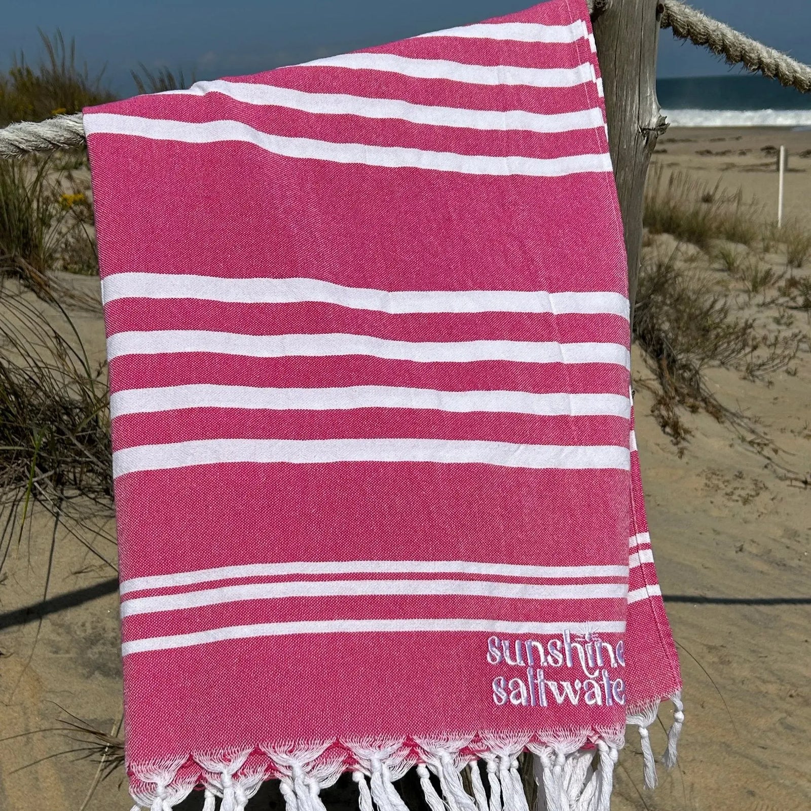 coral beach towel
