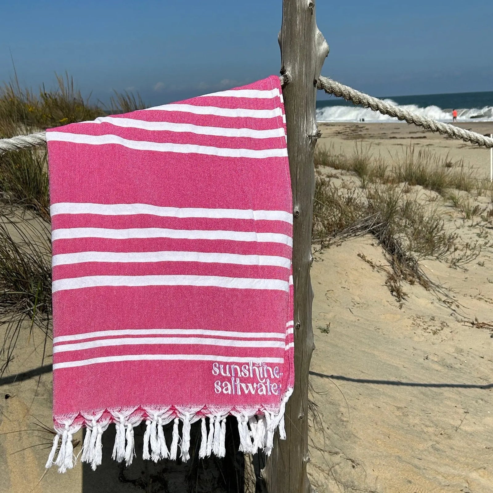 coral beach towel