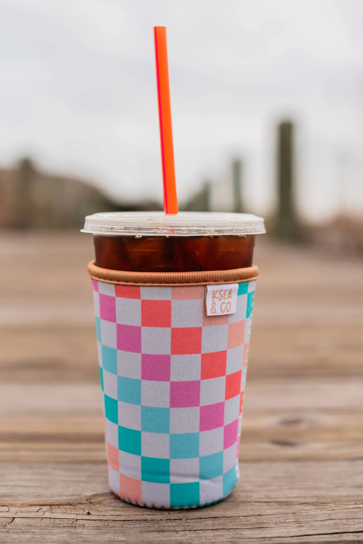 Iced Coffee Drink Sleeve - Checkered