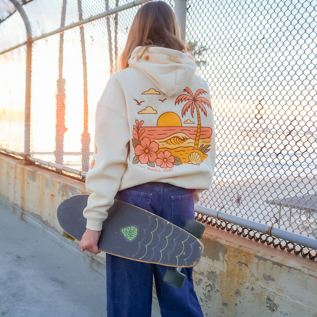 Sunset Embroidered Hoodie All Swell Surf