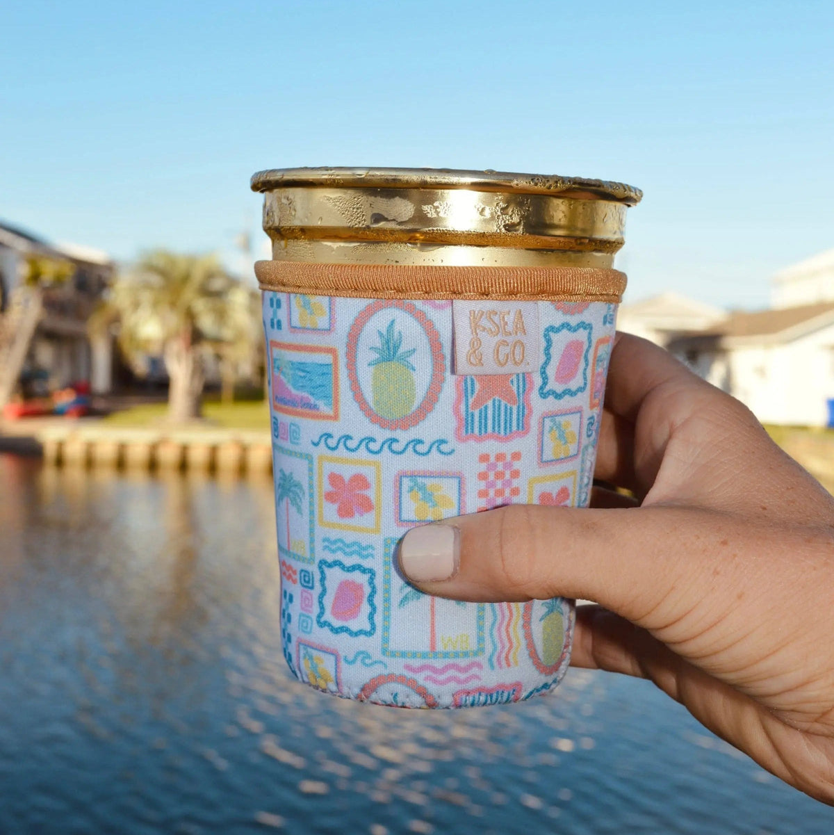 Iced Coffee Drink Sleeve - Beach Fun