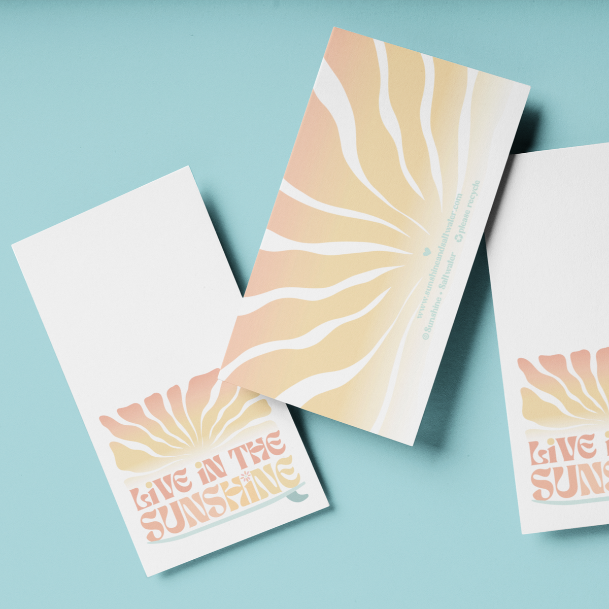 front and back of live in the sunshine gift tags