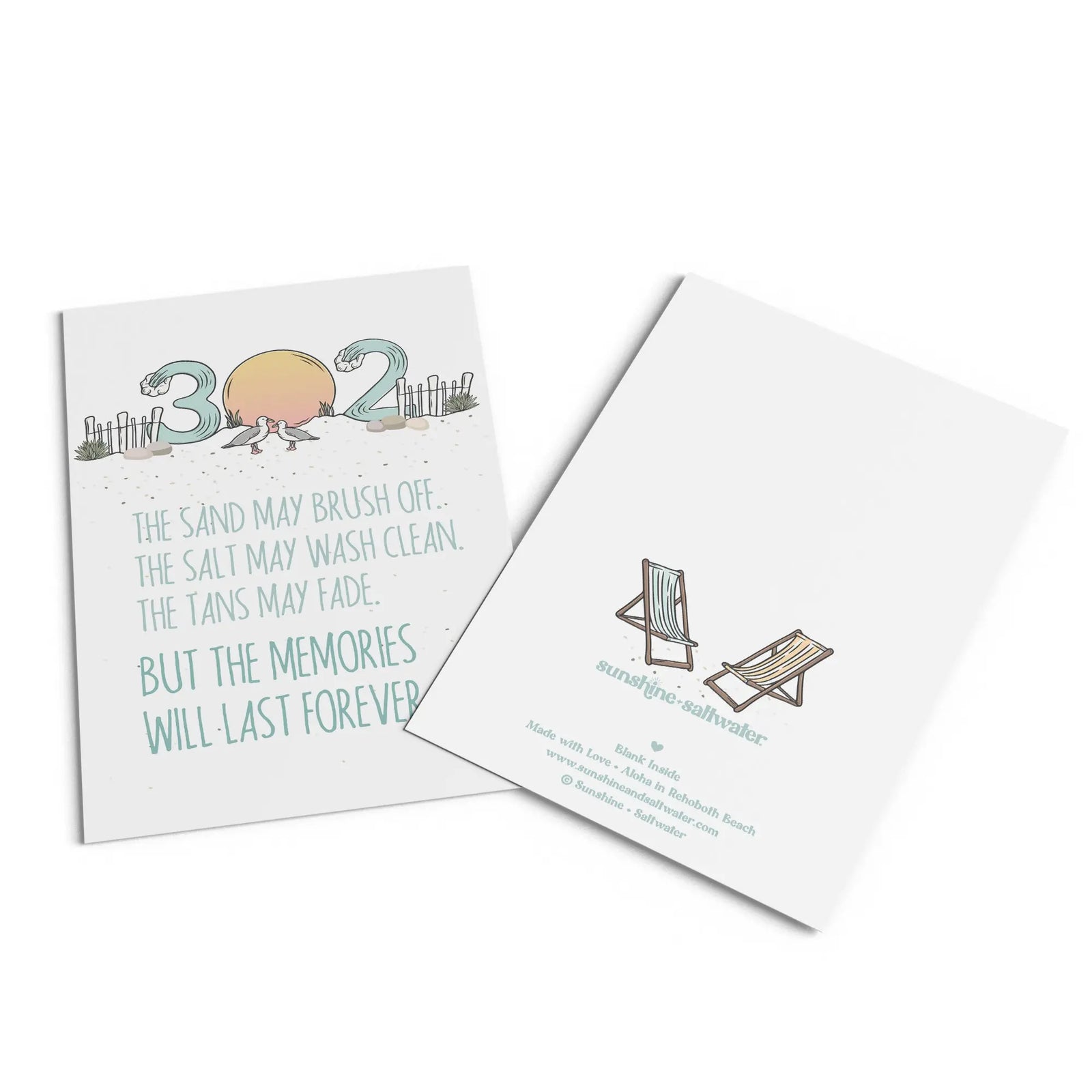 Delaware 302 beach memories greeting card