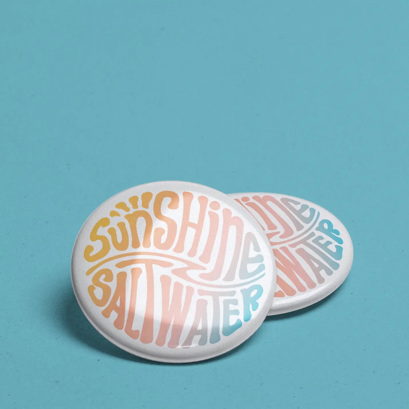 mockup of sunshine and saltwater pin