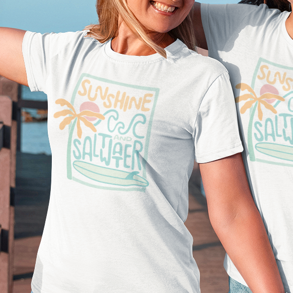 surf and palm tshirt